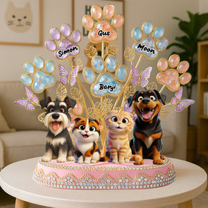 Cute Paw Tree Acrylic Plaque - Personalized Gifts For Dog & Cat Lovers 02QHLU280625 - Shaped Plaques - GoDuckee