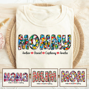 Personalized Gifts For Mom Shirt, Adorable Floral Grandkids 012ACDT290325 - Shirts - GoDuckee