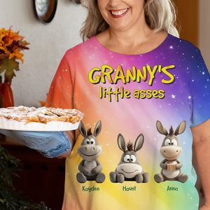Personalized Gift For Grandma Shirt, Adorable Little Donkeys 01NALU190325 - AOP Products - GoDuckee