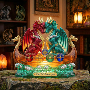 Dragon Couple Acrylic Light Box - Personalized Gifts For Couple 06pgmg031225 - Light Box - GoDuckee