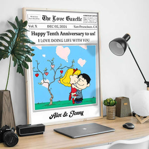 Personalized Gifts For Couples Canvas Happy Anniversary Newspaper 01TGMH191224HG - Poster & Canvas - GoDuckee