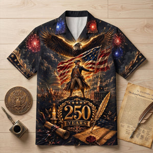 Proud American - Celebrated America 250th Anniversary Hawaiian Shirt - Personalized Gifts For Patriots 03todt090626
