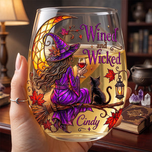 Witch Stemless Glass Egg Cup - Personalized Halloween Gifts For Her 02hutn310726 - Glass Egg Cup - GoDuckee