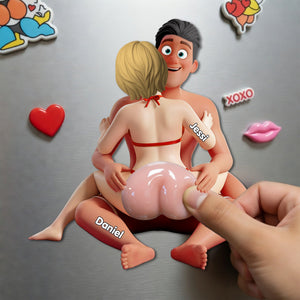 Naughty Couple Anti-collision Acrylic Fridge Magnet - Personalized Funny Gifts 03ohlu160626