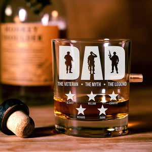 Veteran Dad Bullet Glass - Personalized Gifts For Dad 05acqn170525 - Bullet Glass - GoDuckee