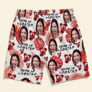 You're My Lobster-Custom Photo Couple Beach Shorts-Gift For Him/ Gift For Her- Couple Shorts - Beach Shorts - GoDuckee