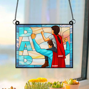 Personalized Gift For Dad Suncatcher, Strong Caring Dad 03QHMH060325 - Ornament - GoDuckee
