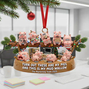 Fun Pig Office Worker Acrylic Ornament, Personalized Gifts For Coworker 04qhdt241125 - Ornament - GoDuckee