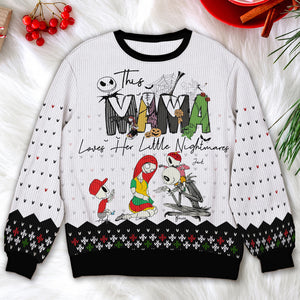 Personalized Gifts For Mom Ugly Sweater, Horror Cartoon Character 01TGLU261124 - AOP Products - GoDuckee