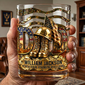 Proud Veteran Dad Drinking Glass - Personalized Gifts For Dads 03tgtn070526 - Glass - GoDuckee