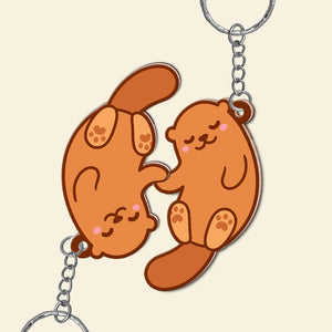 Personalized Otter Couple Keychains - Couple Gift - Keychains - GoDuckee