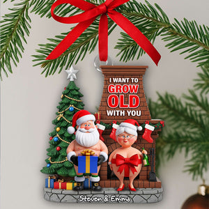 Funny Old Couple Ornament - Personalized Christmas Gift For Couple 02NALU190825 - Ornament - GoDuckee
