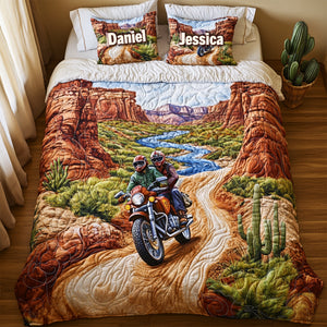 Riding Together Couple Quilt Bedding Set Special Line - Personalized Gift For Couple 01TGLU100725 - Blanket - GoDuckee