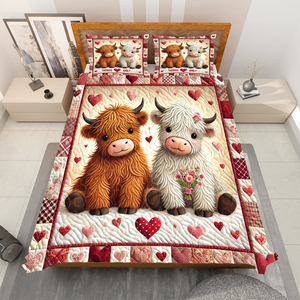 Personalized Gifts For Cow Couple Quilt Bedding Set 03XQPU080125 - Blanket - GoDuckee