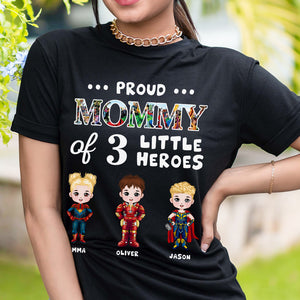 Personalized Gifts For Mom Shirt Proud Mommy Of 3 Little Heroes 03acdt200324ha - 2D Shirts - GoDuckee