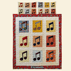 Personalized Gift For Music Lovers Quilt Bedding Set Charming Musical Notes 02QNQN311224 - Blanket - GoDuckee