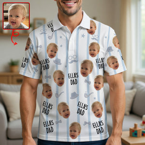 Custom Photo Adorable Baby Dad Polo Shirt, Personalized Gifts For Dad & Grandpa 04qhqn080526 - Polo Shirts - GoDuckee