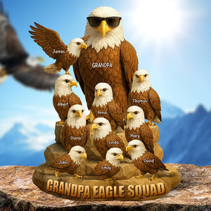 Eagle Dad Acrylic Plaque Personalized Gifts For Dad 01NAQN150425 - Shaped Plaques - GoDuckee