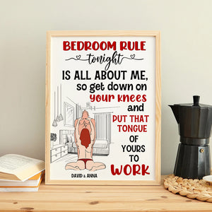 Personalized Gifts For Couple Canvas Print Bedroom Rule Tonight Is All About Me - Canvas Print - GoDuckee