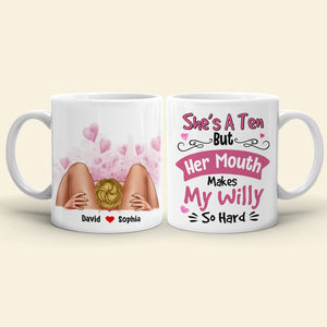 She's Is A Ten Personalized Funny Coffee Mug, Couple Gift - Coffee Mug - GoDuckee