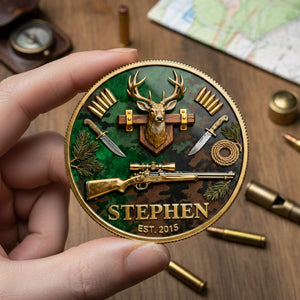 Deer Hunting Printed Metal Coin - Personalized Anniversary Gift For Hunters 05KILU110226 - Coin - GoDuckee
