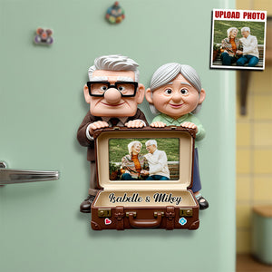 Romantic Old Couple Fridge Magnet Custom Photo Gifts For Couple 04PGDT181125 - Fridge Magnet - GoDuckee