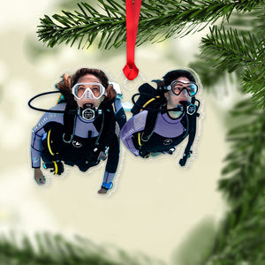 Personalized Diving Ornament, Custom Photo Acrylic Ornament, Christmas Gift For Scuba Diving Lover - Ornament - GoDuckee