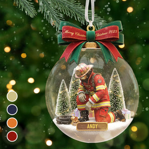 Personalized Gifts For Firefighter Christmas Ornament 01pgmg081025 - Ornament - GoDuckee