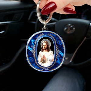 Jesus Christ Devotional Initial Keychain - Personalized Gift For Christian 03HULU300126 - Keychains - GoDuckee