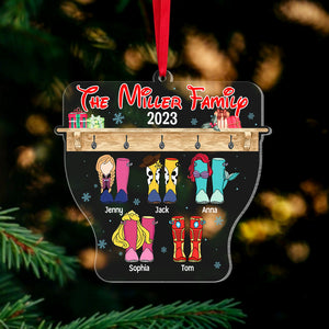 Family Boots, Personalized 03NATN301023 Acrylic Ornament, Christmas Gift For Family - Ornament - GoDuckee