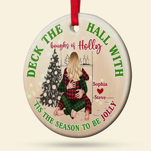 Romantic Couple, Love You Forever And Ever, Personalized Ornament, Couple Gifts, Gifts For Him/Her, Unique Christmas Gifts, Christmas Tree Decorations - Ornament - GoDuckee