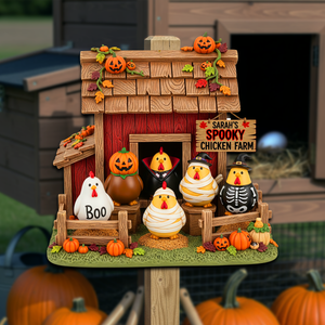 Spooky Halloween Chicken Farm Woodsign Personalized Gifts For Chicken Lovers 07OHLU150825 - Wood Sign - GoDuckee
