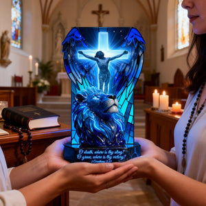 Sacred Jesus Christ & Lion Light Box, Easter Gift For Christians 05qhlu250226 - Light Box - GoDuckee