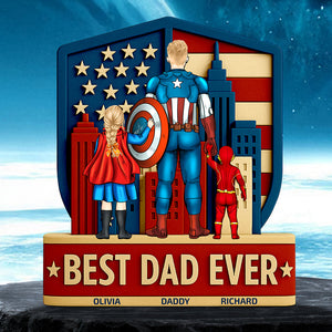 Best Dad Ever Acrylic Plaque Personalized Gifts For Dad 02NADT140525PA - Shaped Plaques - GoDuckee