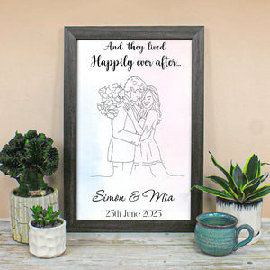 Line Art Couple Canvas - Custom Photo Gifts For Couple 01pgta080825 - Poster & Canvas - GoDuckee