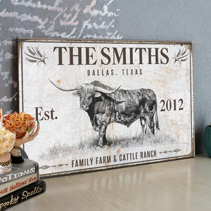 Family Farm & Cattle Ranch Personalized Metal Wall Art- Gifts For Family- Farm Family Metal Sign - Metal Wall Art - GoDuckee