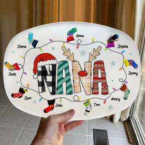 Happy Family Socks, Personalized Resin Plate, Gifts For Family 04NATN241023 - Resin Plate - GoDuckee