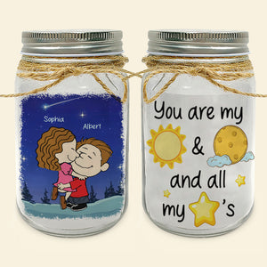 Personalized Gifts For Couple Mason Jar Light 03toqn090125hg You're My Sun And Moon And All My Stars - Drink Jar - GoDuckee