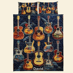 Personalized Gifts For Guitar Lovers Quilt Bedding Set Special Line Acoustic Vibes 10QNQN301224 - Blanket - GoDuckee