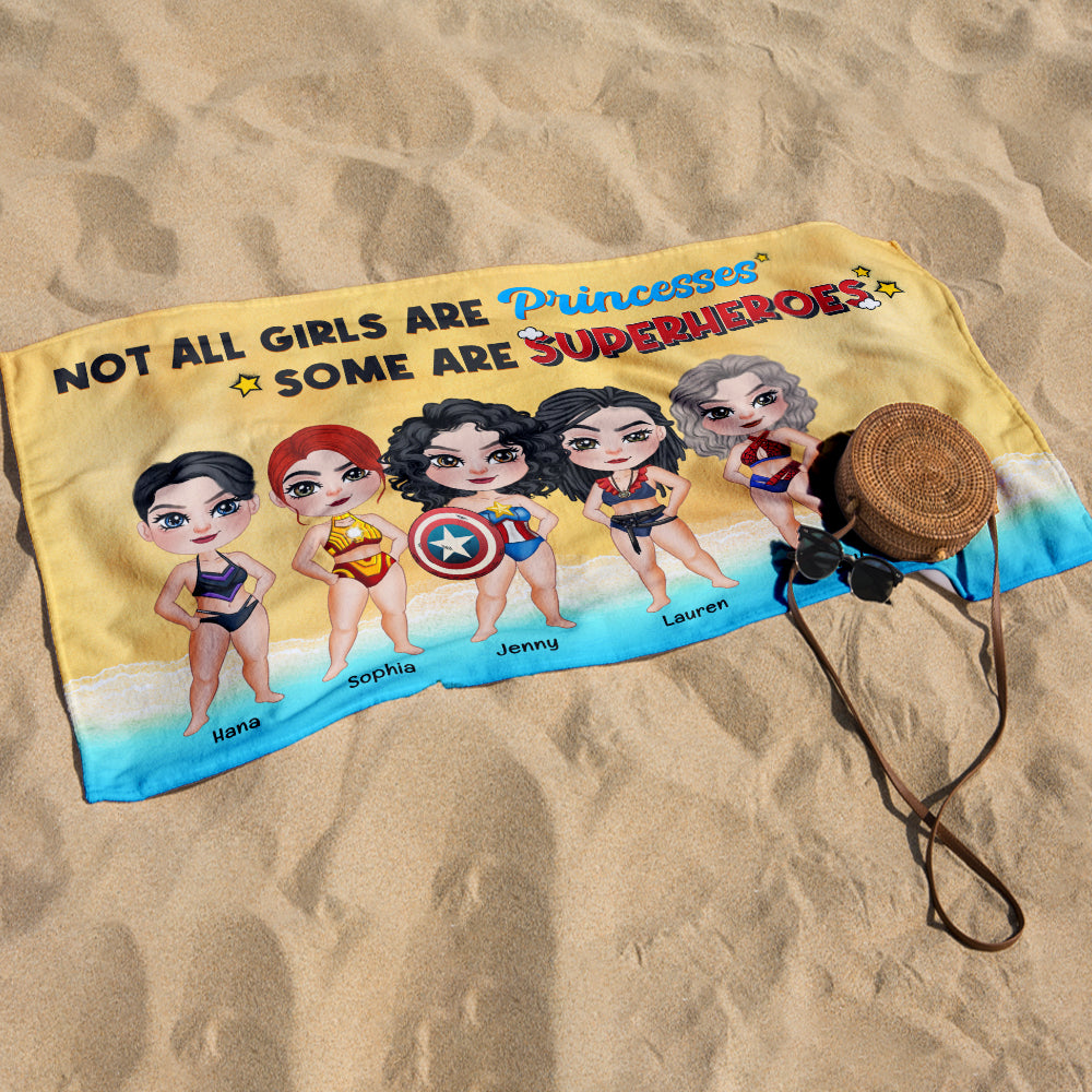 Superhero Girls Personalized Beach Towel 