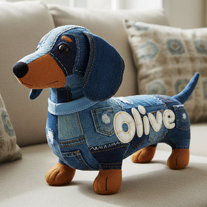 Cute Denim Dog Custom Shape Pillow - Personalized Gifts For Dog Lovers 01pgta021225 - Pillow - GoDuckee