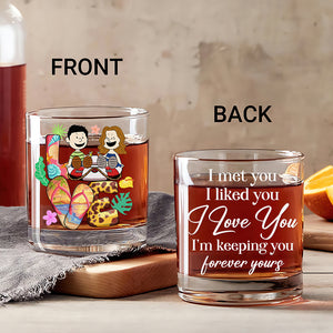 Personalized Gifts For Couple Round Whiskey Glass Summer Vacation 04XQQN150125PA - Whiskey Glass - GoDuckee