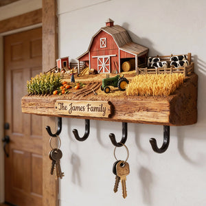 Farming Wood Key Hanger - Personalized Gifts For Farmers 04kita181225 - Wood Sign - GoDuckee