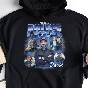 Proud Police Dad, Personalized Bootleg Shirt, Gift For Dad, Father's Day Gifts - Shirts - GoDuckee