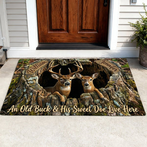 Deer Couple Doormat Personalized Gifts For Couple 06TGDT260126 - Doormat - GoDuckee
