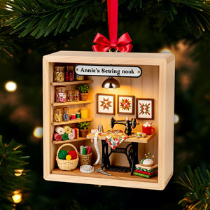 Cozy Sewing Nook Acrylic Ornament - Personalized Gift For Sewing Lovers 09PGLU281025 - Ornament - GoDuckee