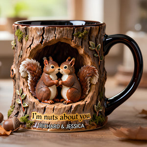 Squirrel Couple Mug - Personalized Gifts For Couple 06HYDT130126 - Coffee Mug - GoDuckee