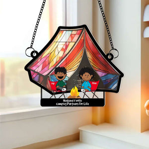 Personalized Gifts For Couple Suncatcher Ornament Camping Couple 04KAMH131224HH - Ornament - GoDuckee