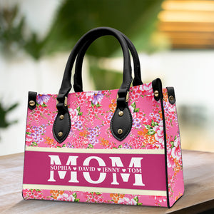 Personalized Gifts For Mom Leather Bag Dongbei Flower Pattern - Leather Bag - GoDuckee