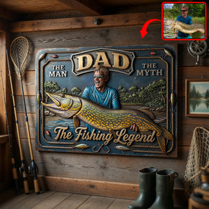 Custom Photo Fishing Dad Print Metal Sign - Personalized Gifts For Dad 06huqn040526 - Metal Signs - GoDuckee